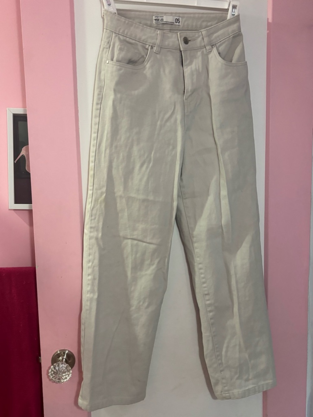 refuge Wide-Leg Pants in Light Cream